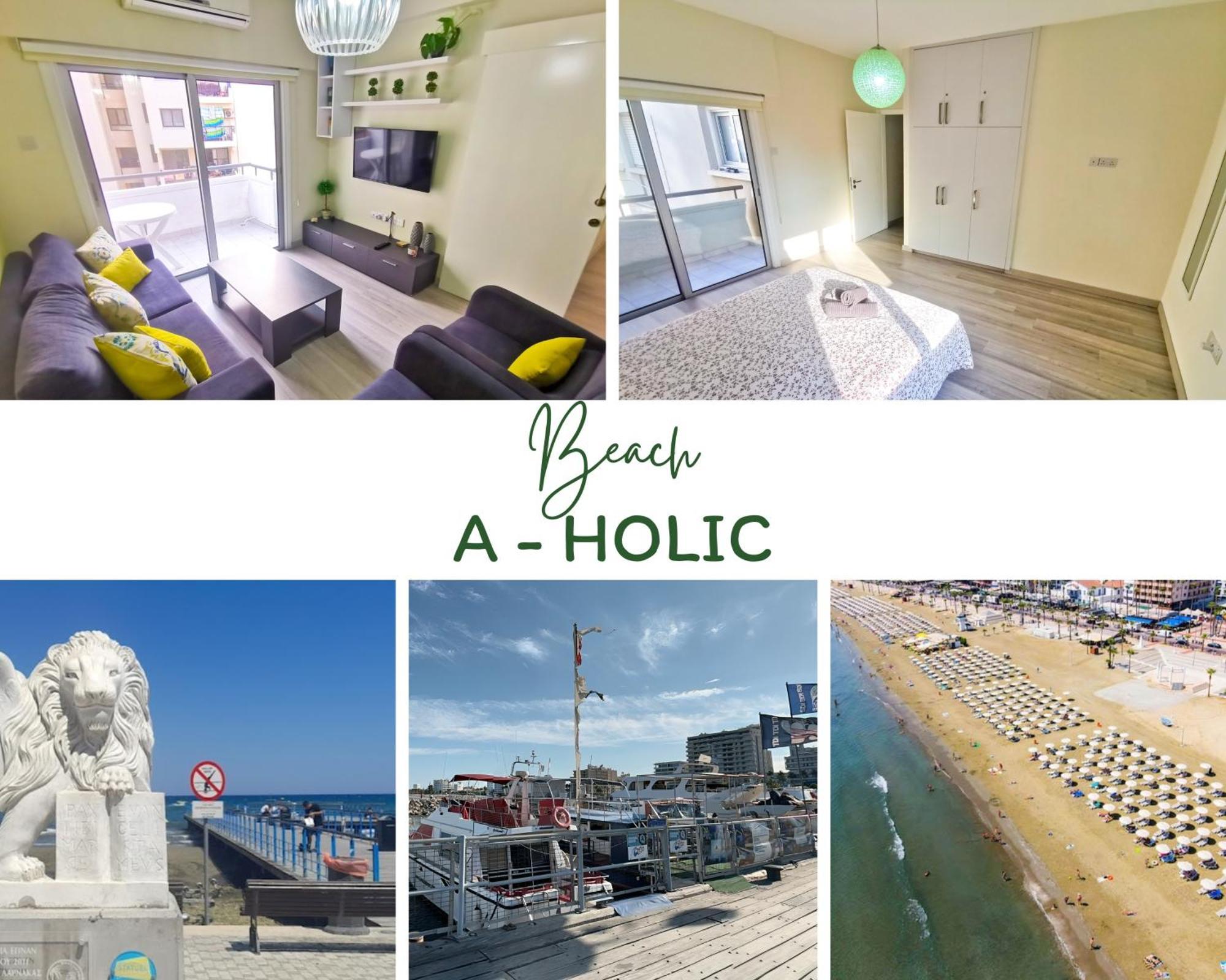 Beach-A-Holic Apartment, 2 Min Distance From Larnaca Marina Luaran gambar
